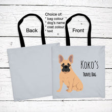 Load image into Gallery viewer, French Bulldog tote bag personalized
