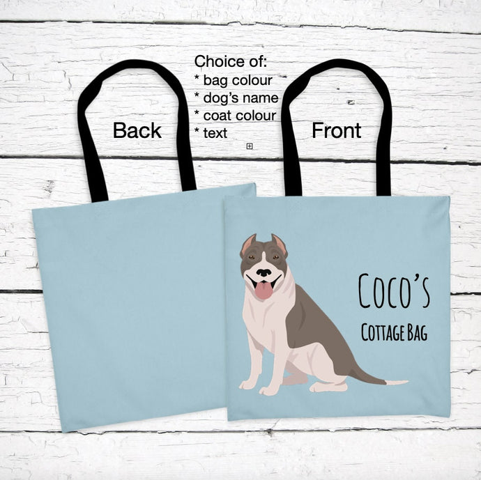 American Pitbull Terrier (cropped) tote bag personalized