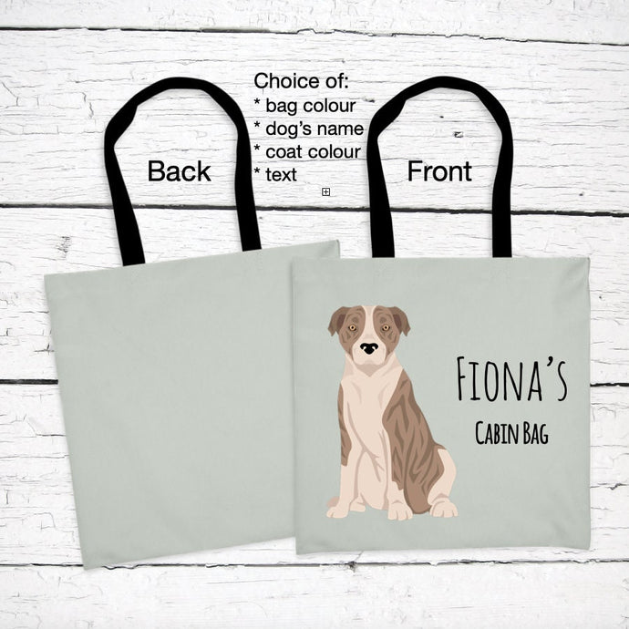 American Staffordshire Terrier (natural ears) tote bag personalized
