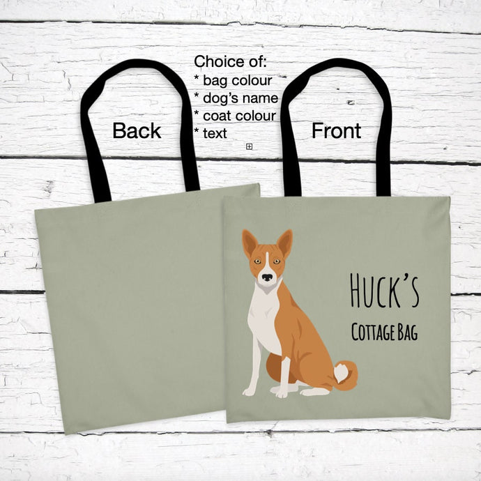 Basenji tote bag personalized