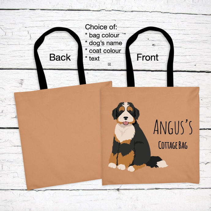 Bernedoodle tote bag personalized