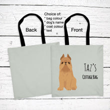 Load image into Gallery viewer, Brussels Griffon (cropped ears) tote bag personalized
