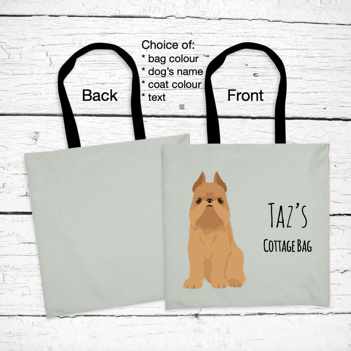 Brussels Griffon (cropped ears) tote bag personalized