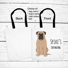 Load image into Gallery viewer, Bullmastiff tote bag personalized
