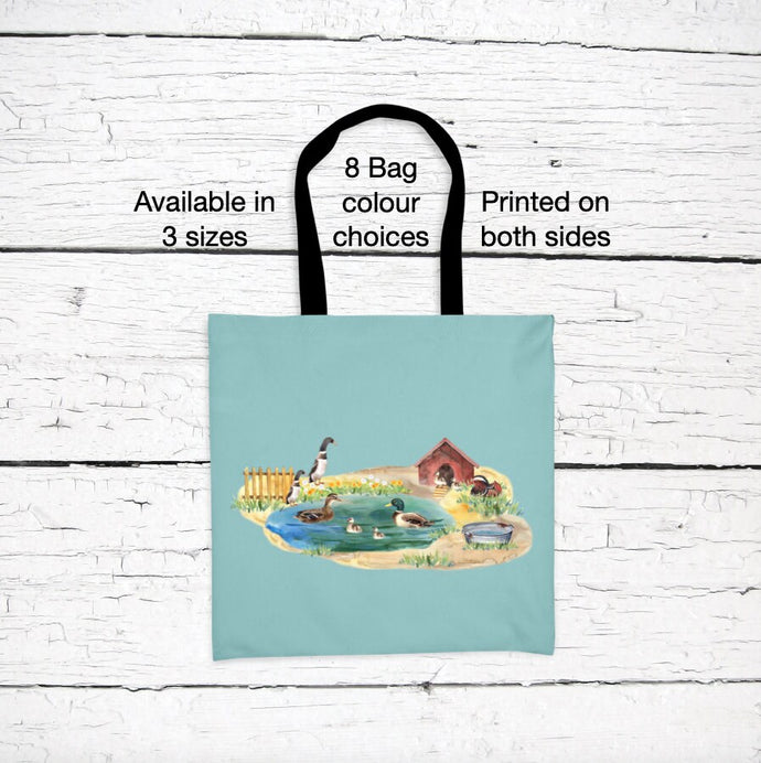 Ducks in Pond Tote Bag