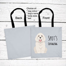 Load image into Gallery viewer, Coton de Tulear (white) tote bag personalized
