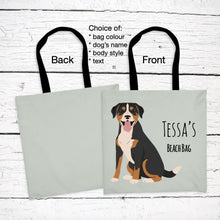 Load image into Gallery viewer, Entlebucher Mountain Dog tote bag personalized
