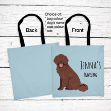 Load image into Gallery viewer, Flat Coated Retriever tote bag personalized
