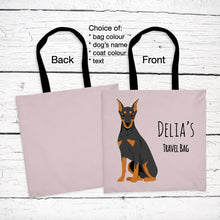 Load image into Gallery viewer, German Pinscher (cropped ears) tote bag personalized
