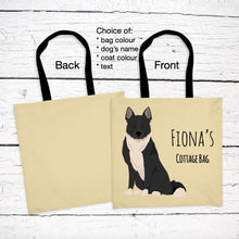 Load image into Gallery viewer, Karelian Bear Dog tote bag personalized
