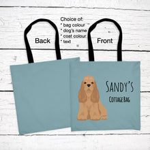 Load image into Gallery viewer, Golden Cavalier (Golden Retriever/Cavalier mix) tote bag personalized
