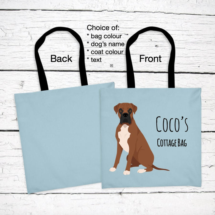 Boxer (natural ears) tote bag personalized