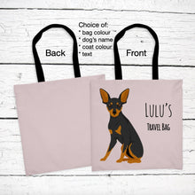 Load image into Gallery viewer, Miniature Pinscher tote bag personalized
