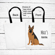 Load image into Gallery viewer, German Shepherd Dog tote bag personalized
