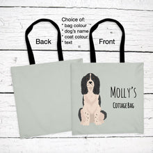 Load image into Gallery viewer, English Springer Spaniel tote bag personalized
