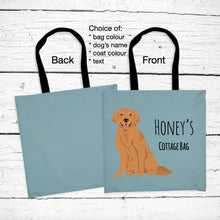 Load image into Gallery viewer, Golden Retriever tote bag personalized
