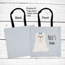 Load image into Gallery viewer, Maltese tote bag personalized
