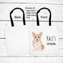 Load image into Gallery viewer, Pembroke Welsh Corgi tote bag personalized
