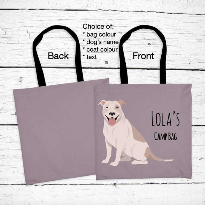 American Pitbull Terrier (natural ears) tote bag personalized