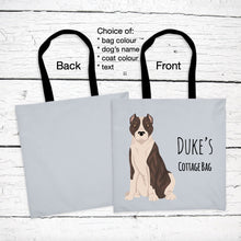 Load image into Gallery viewer, American Staffordshire Terrier (cropped ears) tote bag personalized
