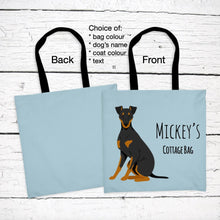 Load image into Gallery viewer, Manchester Terrier tote bag personalized
