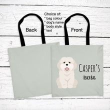 Load image into Gallery viewer, Coton de Tulear (white) tote bag personalized
