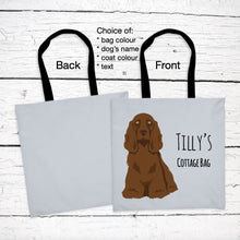 Load image into Gallery viewer, Field Spaniel tote bag personalized

