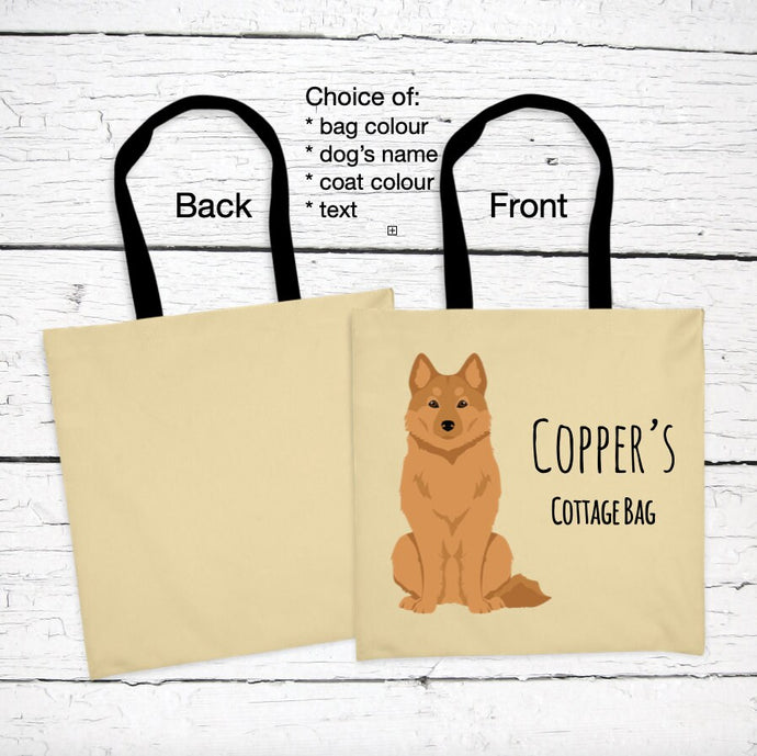 Finnish Spitz tote bag personalized