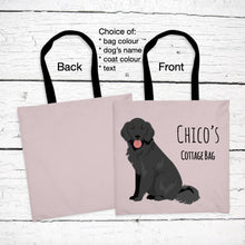 Load image into Gallery viewer, Flat Coated Retriever tote bag personalized
