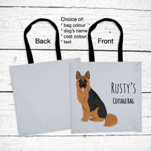 Load image into Gallery viewer, German Shepherd (longhaired) tote bag personalized
