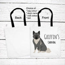 Load image into Gallery viewer, Norwegian Elkhound tote bag personalized
