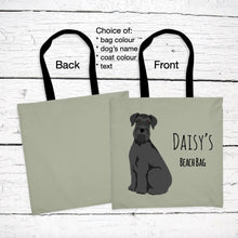 Load image into Gallery viewer, Giant Schnauzer (natural ears, docked tail) tote bag personalized
