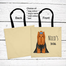 Load image into Gallery viewer, Yorkshire Terrier tote bag personalized
