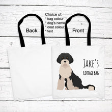 Load image into Gallery viewer, Portuguese Water Dog tote bag personalized
