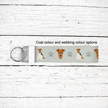 Load image into Gallery viewer, Wire Fox Terrier key wristlet

