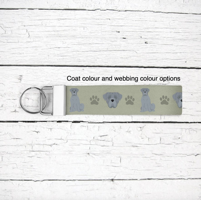 Cane Corso (natural ears) key wristlet