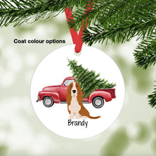 Load image into Gallery viewer, Basset Hound ornament personalized
