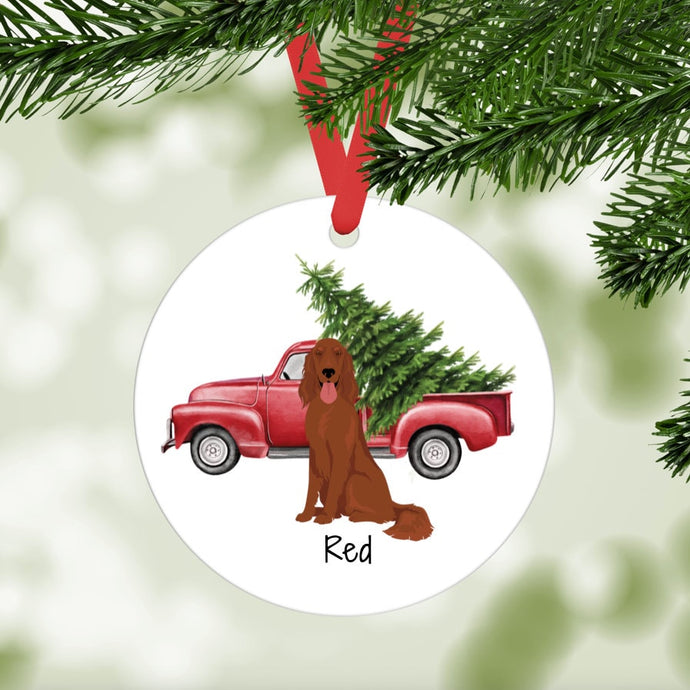 Irish Setter ornament personalized