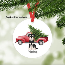 Load image into Gallery viewer, Miniature Schnauzer (natural ears) ornament personalized
