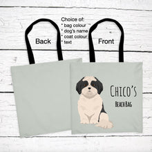 Load image into Gallery viewer, Mal-Shi (Maltese/Shih Tzu mix) tote bag personalized
