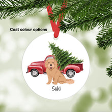 Load image into Gallery viewer, Cavapoo (Cavalier/Poodle mix) ornament personalized
