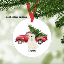 Load image into Gallery viewer, English Bulldog ornament personalized
