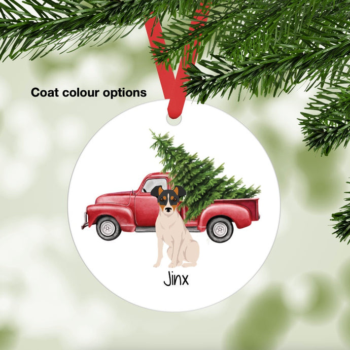 Rat Terrier (tipped ears) ornament personalized