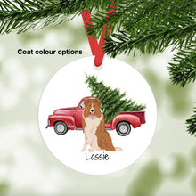 Load image into Gallery viewer, Rough Collie ornament personalized
