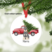 Load image into Gallery viewer, Standard Schnauzer (cropped ears) ornament personalized
