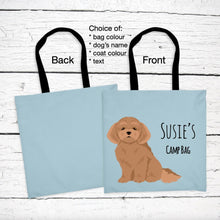 Load image into Gallery viewer, Bichpoo (Bichon Frise/Poodle mix) tote bag personalized
