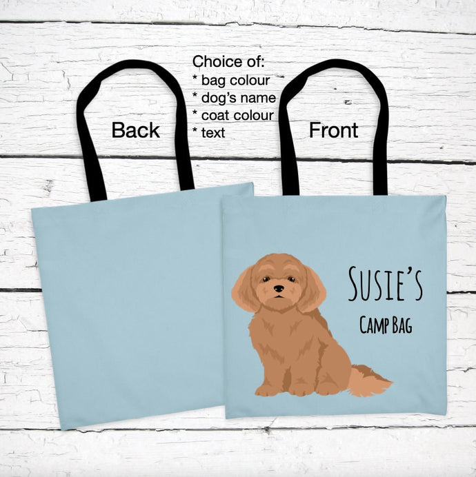 Bichpoo (Bichon Frise/Poodle mix) tote bag personalized