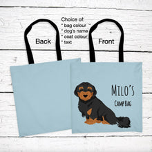 Load image into Gallery viewer, Doxiepoo (Dachshund/Poodle mix) tote bag personalized
