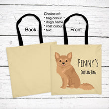 Load image into Gallery viewer, Pomchi (Pomeranian/Chihuahua mix) tote bag personalized
