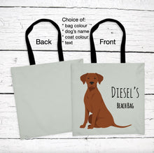 Load image into Gallery viewer, Rhodesian Ridgeback tote bag personalized
